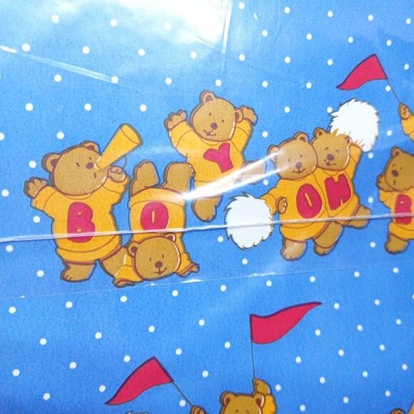 Vintage American Greetings Cheerleading Bear Gift Wrap Sheet-Birthday/Shower-NEW - Picture 5 of 6